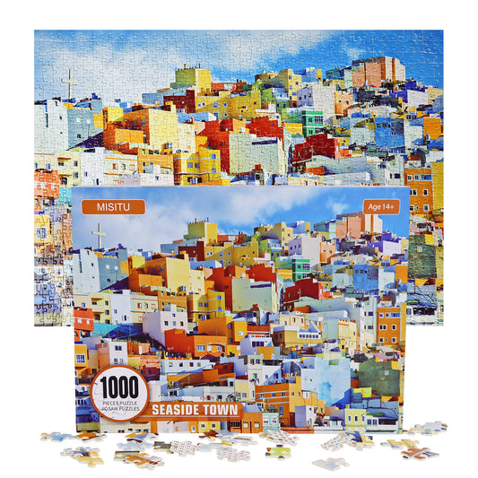 1000 Pieces Jigsaw Puzzles Challenge for Adults Spain Colorful City View Home Decoration