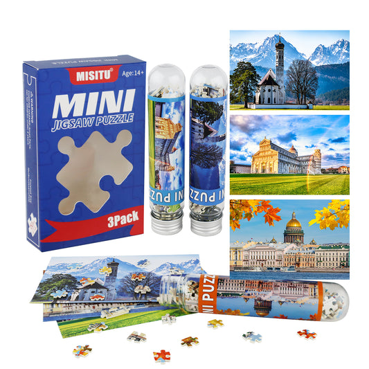 Jigsaw Puzzles Mini Size 3 Pack 150 Pieces Puzzles - Leaning Tower of Pisa - for Adult 6 x 4 Inches