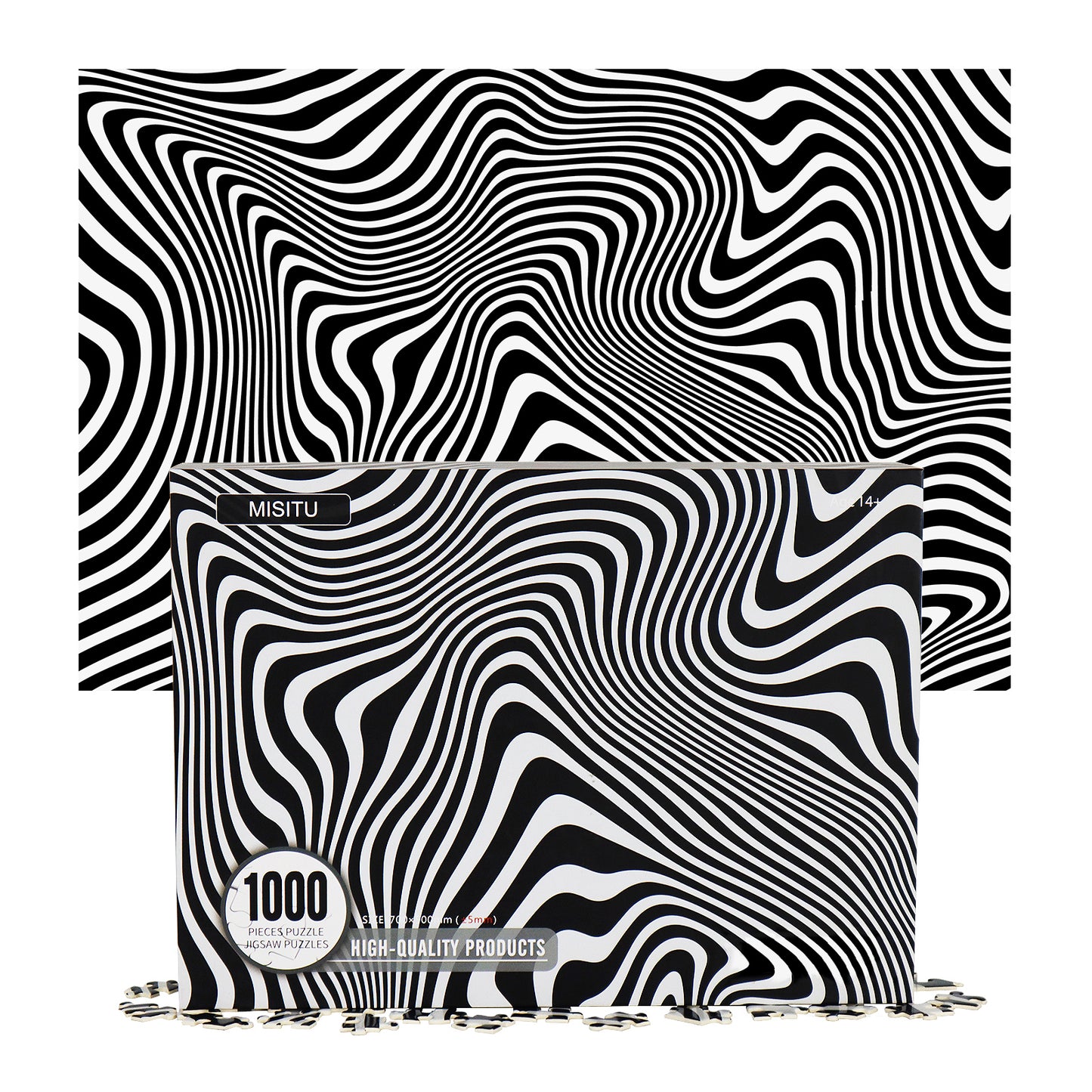 Difficult Jigsaw Puzzles 1000 Pieces Abstract Black and White Pattern Puzzles Challenge for Adults