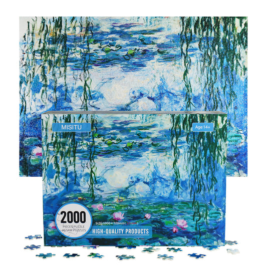 Large Jigsaw Puzzles 2000 Pieces Water Lilies Monet Oil Painting Artwork Puzzle