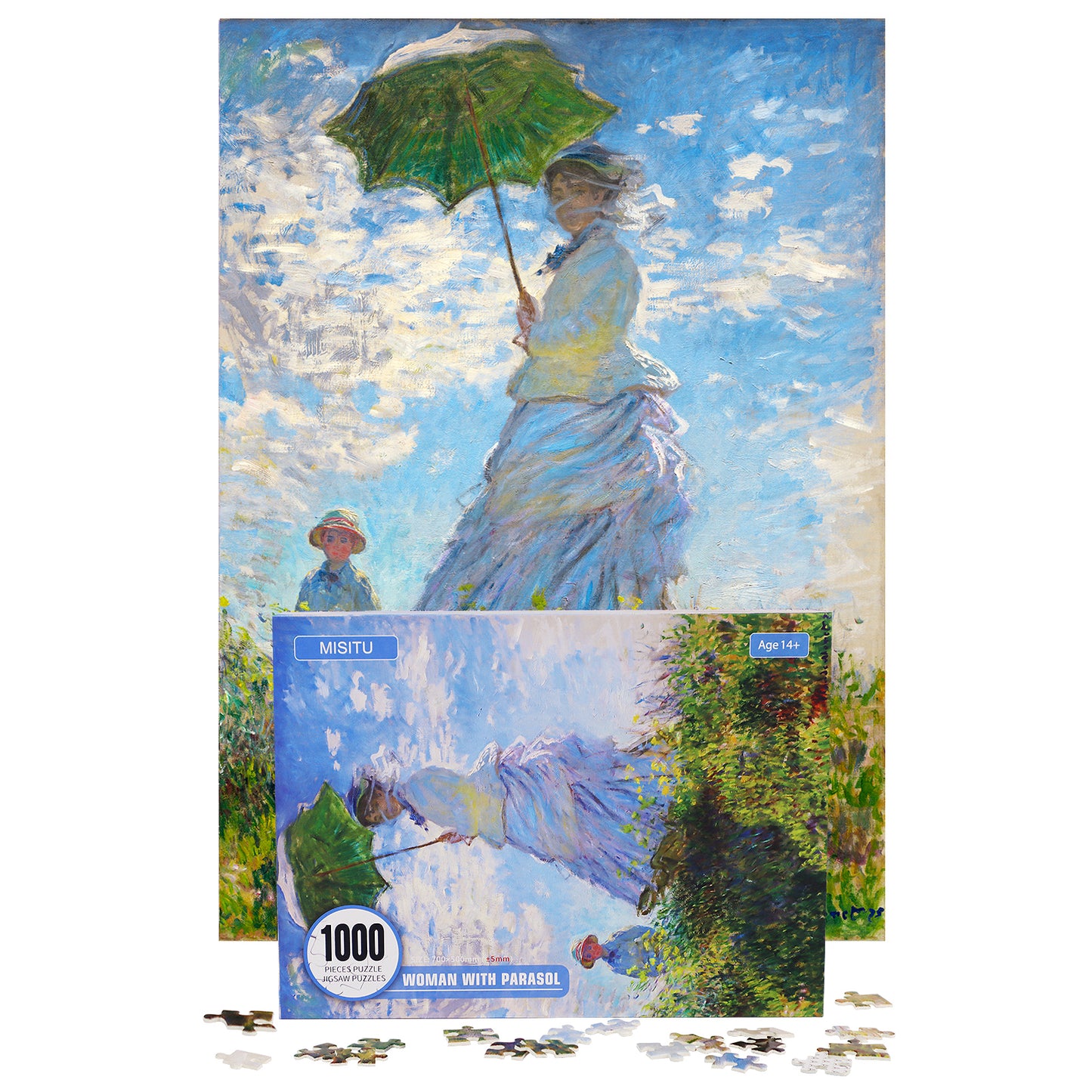 1000 Pieces Jigsaw Puzzles Challenge for Adults Women with Parasol by Monet Home Decoration