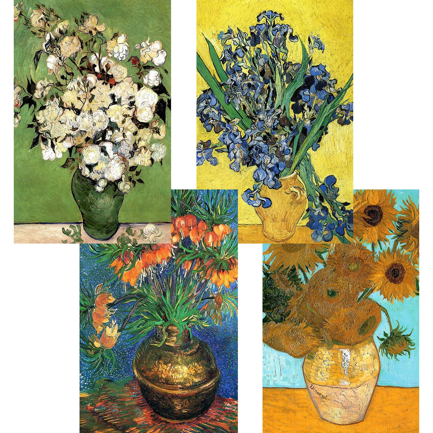 MISITU Mini Puzzle -Flowers Oil Painting - 4 Pack of 150 Pieces Puzzles for Adult Travel Puzzle 6 x 4 Inches