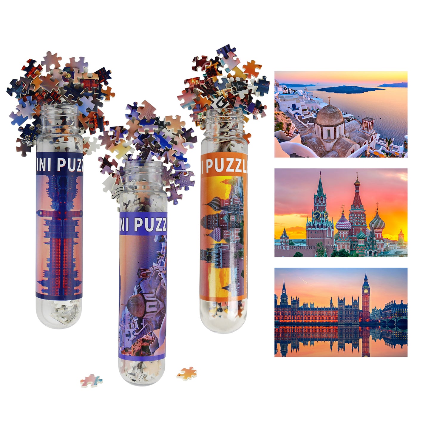 Mini Size 3 Pack 150 Pieces Puzzles World Landmarks for Adult 6 x 4 Inches