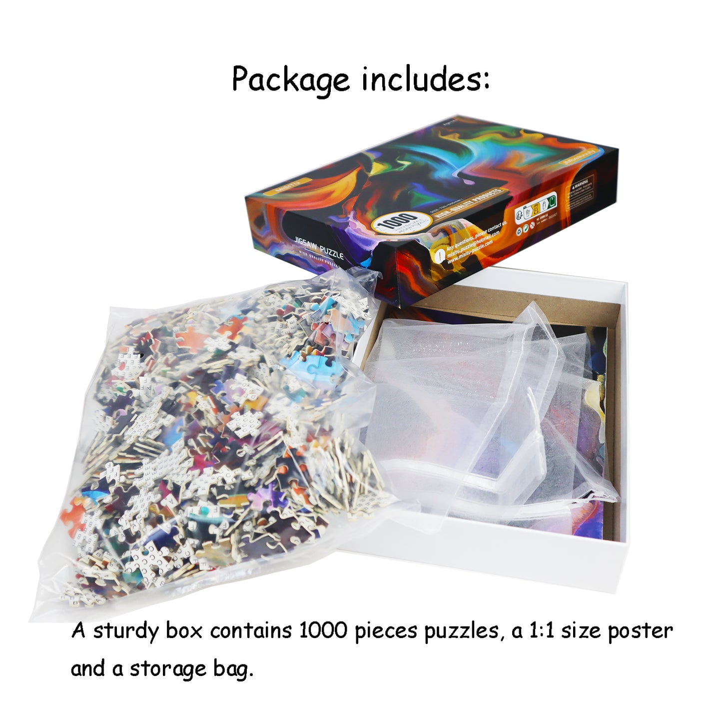 MISITU Jigsaw Puzzles 1000 Pieces Abstract Human Faces Difficult Challenge Family Game
