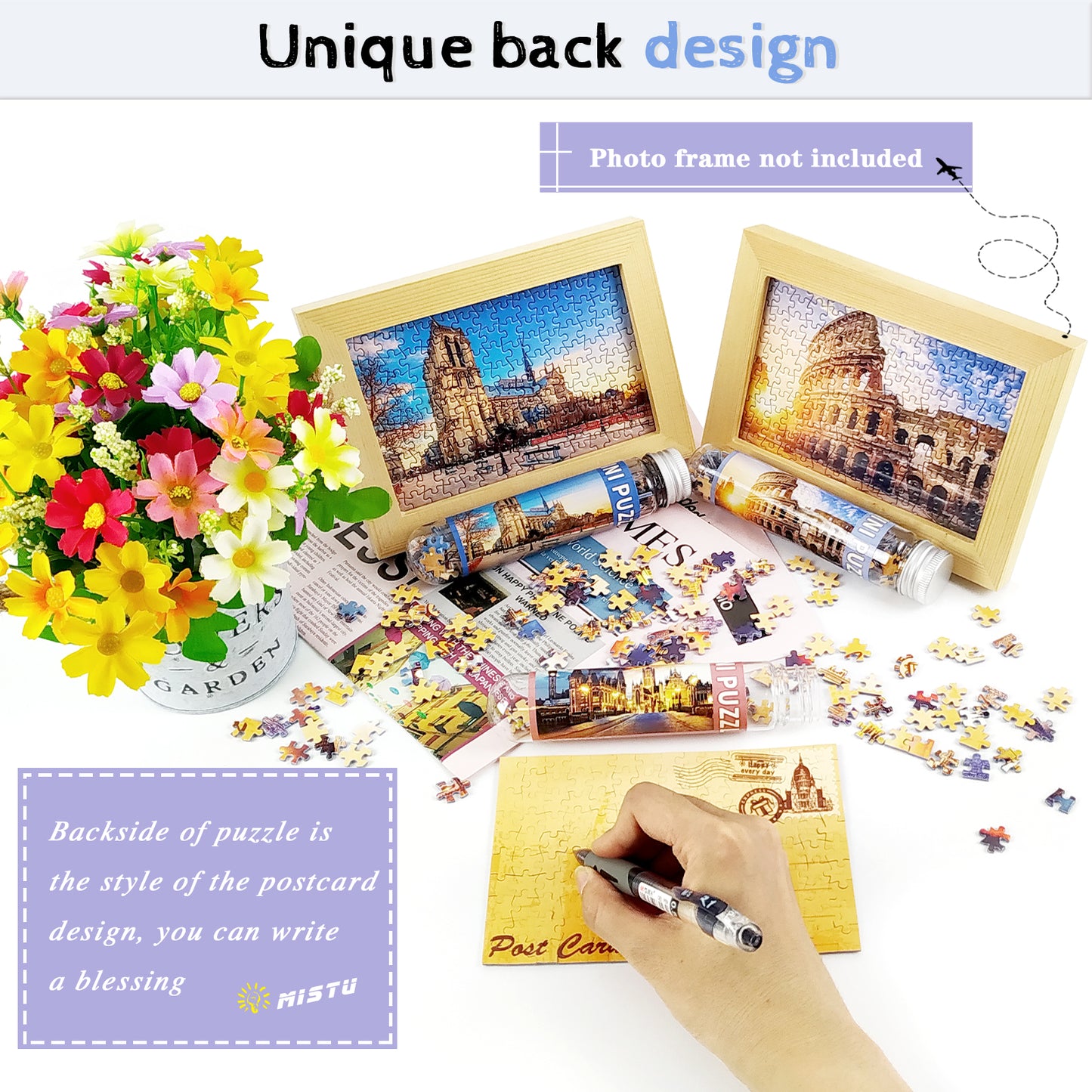 Mini Size European Landmarks 3 Pack 150 Pieces Puzzles for Adult 6 x 4 Inches