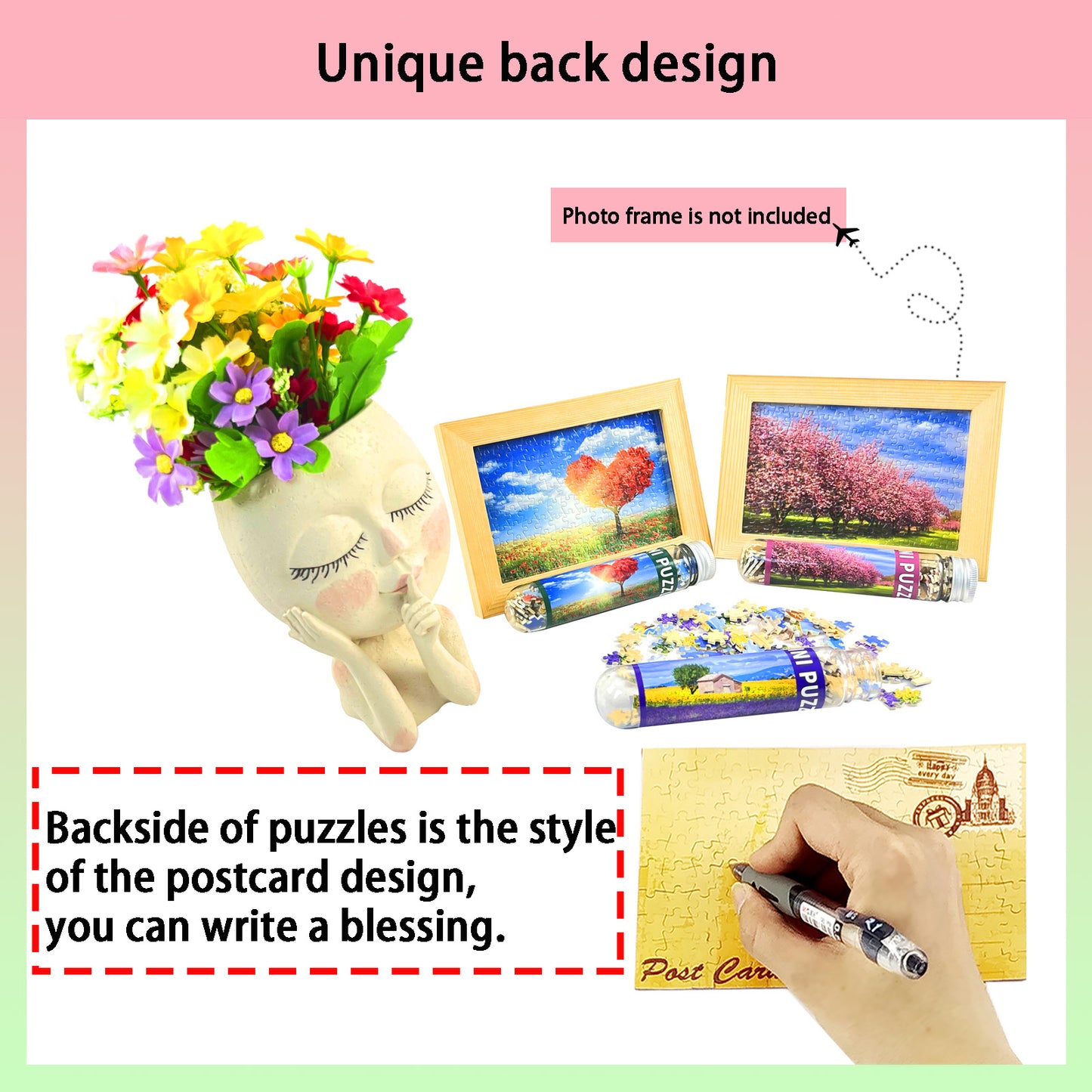 Mini Size 3 Pack 150 Pieces Puzzles Cherry Blossom Puzzle for Adult 6 x 4 Inches