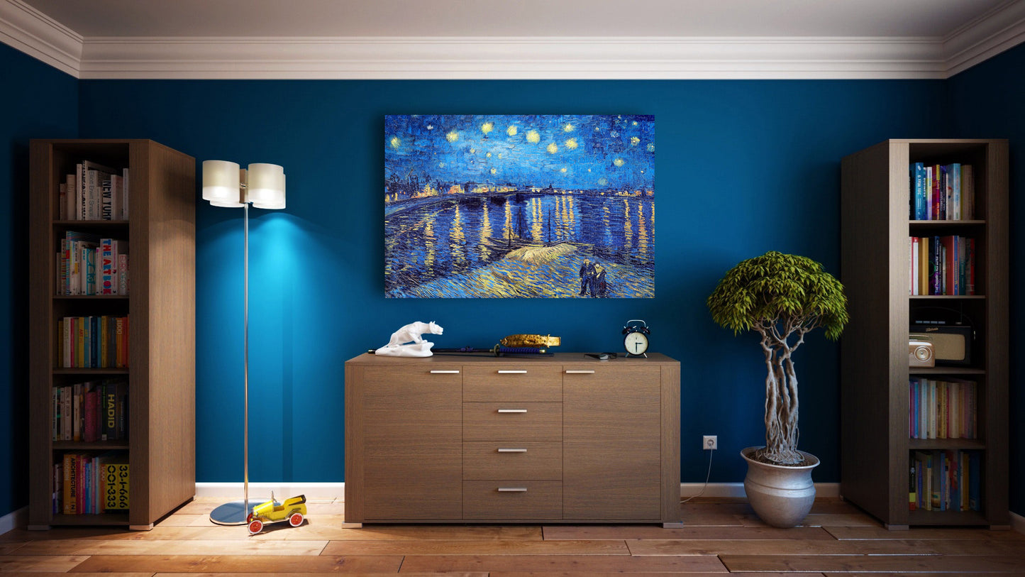 Large Jigsaw Puzzles 2000 Pieces Starry Night Over The Rhone Oil Painting Artwork Puzzle